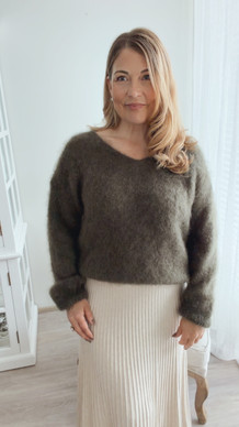 LOVELY KID MOHAIR KNIT KHAKI