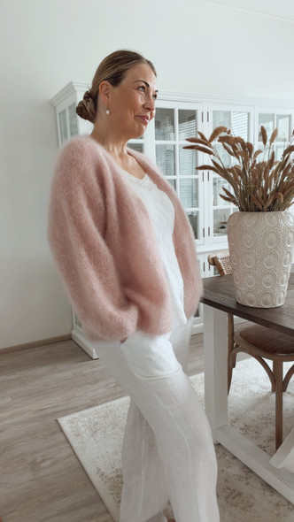 SYLVIE KID MOHAIRNEULETAKKI VANHA ROOSA
