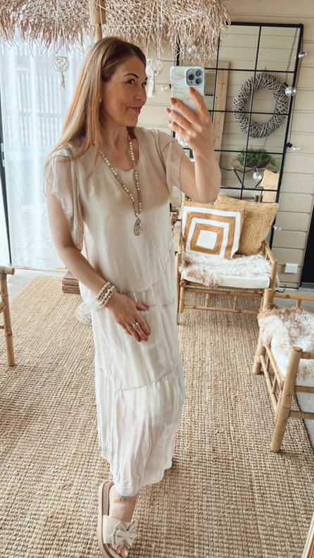 CANDICE SILKKI-VISKOOSIMEKKO BEIGE