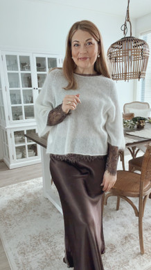 AMARA LACE BLOUSE BROWN