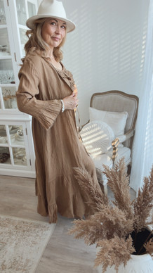 BETHINA LINEN KAFTAN CAMEL