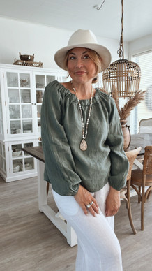 CHIARA LINEN BLOUSE KHAKI