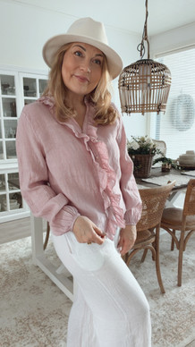 SOFIA LINEN BLOUSE MAUVE