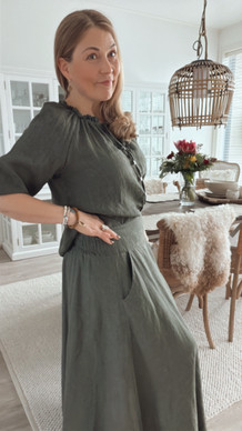 ETHEL LINEN SKIRT KHAKI