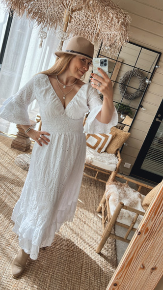 ELEANOR COTTON DRESS WHITE