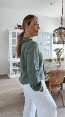 SOFIA LINEN BLOUSE KHAKI