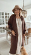 SCARLETT KID MOHAIR CARDIGAN BROWN