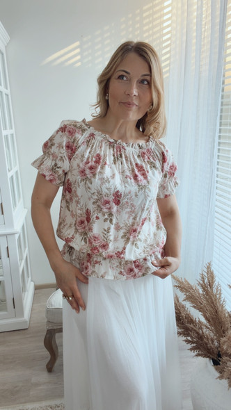 MARICELA VISCOSE BLOUSE ROSE