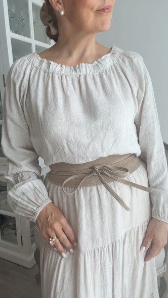 WIDE SUEDE BELT BEIGE