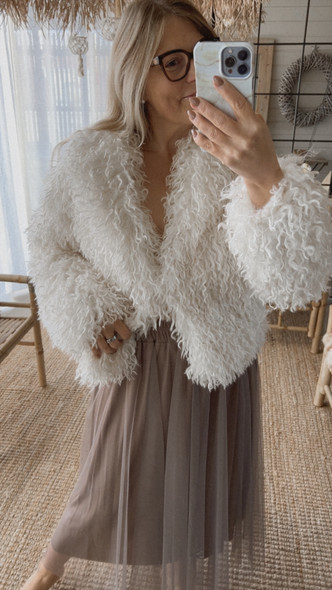 CARLA TULLE SKIRT TAUPE