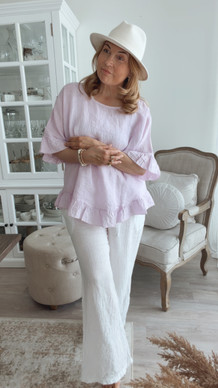ABRIL LINEN BLOUSE LIGHT MAUVE
