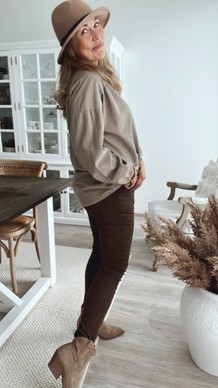 BUTTON JOGGERS CAMEL