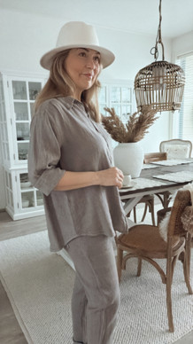 JUSTINE LINEN BLOUSE TAUPE