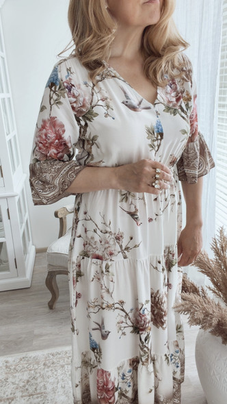AMALFI VISCOSE DRESS TAUPE