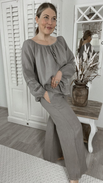 JOSIE LINEN PANTS TAUPE