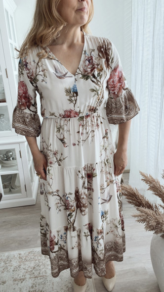 AMALFI VISCOSE DRESS TAUPE