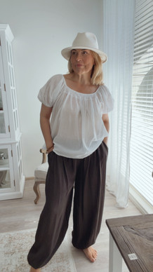 CONNIE VISCOSE PANTS BROWN