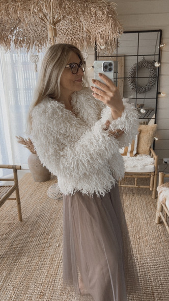 CARLA TULLE SKIRT TAUPE