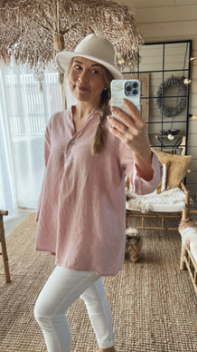 NADIA LINEN BLOUSE MAUVE