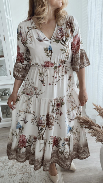 AMALFI VISCOSE DRESS TAUPE