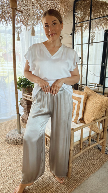 CHRISTIE SATIINIHOUSUT TAUPE