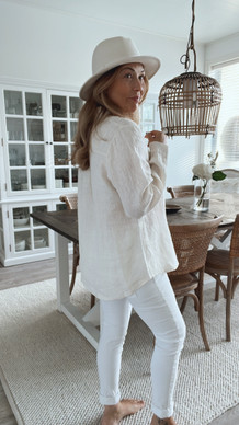 WILHELMIINA BASIC LINEN SHIRT MILKY