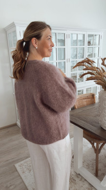 SYLVIE KID MOHAIR CARDIGAN TAUPE