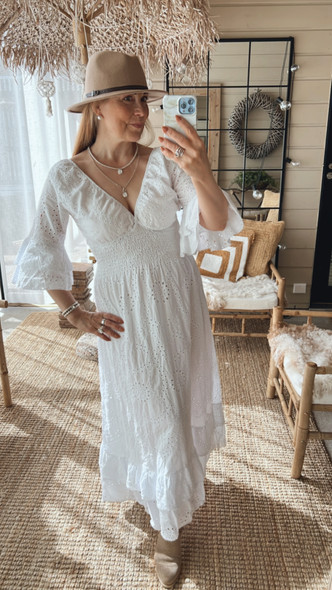ELEANOR COTTON DRESS WHITE