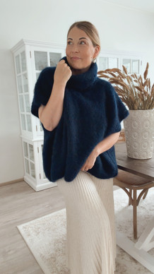 BENEDETTTA KID MOHAIR PONCHO NAVY