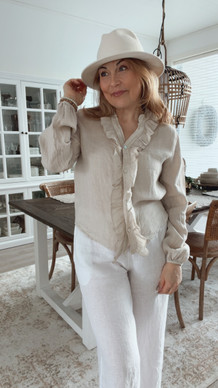 SOFIA LINEN BLOUSE BEIGE 