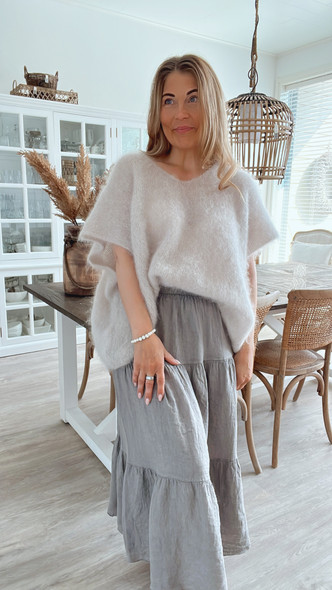 BELLA LINEN SKIRT TAUPE