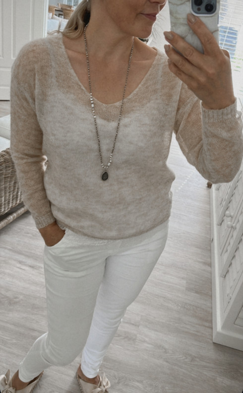 HELAINE ALPAKKANEULE BEIGE