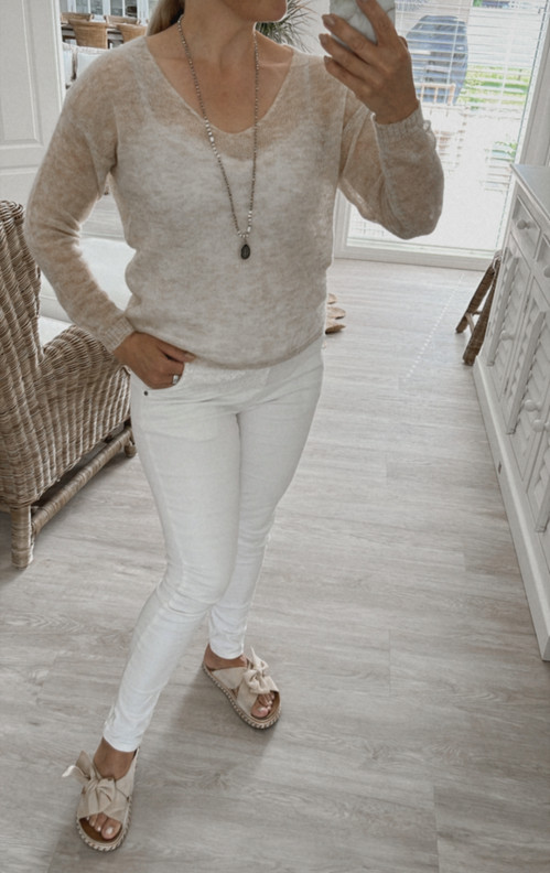 HELAINE ALPAKKANEULE BEIGE