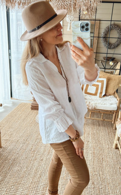 MILAN LINEN BLOUSE WHITE