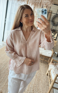 MILAN LINEN BLOUSE ROSE