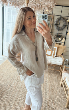 MILAN LINEN BLOUSE BEIGE