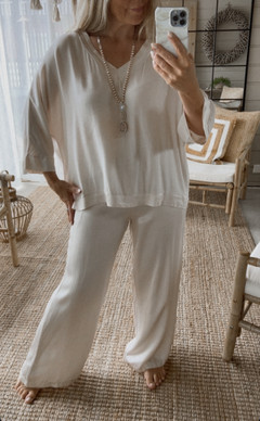 NOMA SATIINIHOUSUT BEIGE