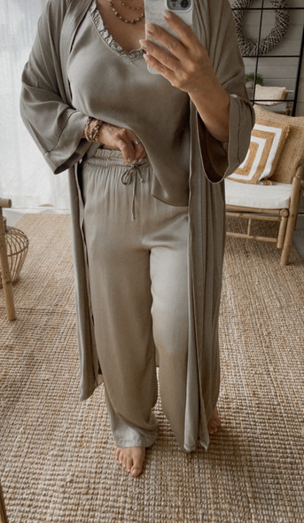 NOMA SATIINIHOUSUT TAUPE