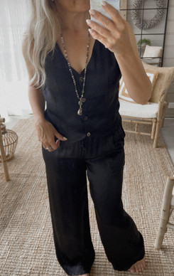RACHEL SATIN VEST BLACK