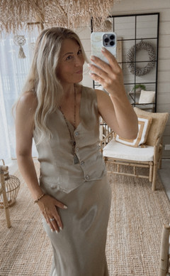 RACHEL SATIINILIIVI TAUPE