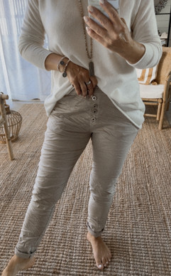 BUTTON JOGGERS BEIGE