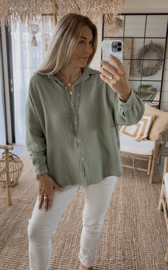 MARIANNE COTTON SHIRT LIGHT OLIVE