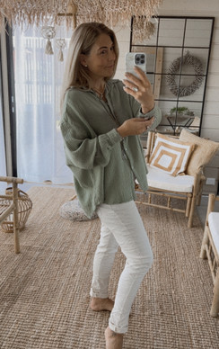 MARIANNE COTTON SHIRT LIGHT OLIVE