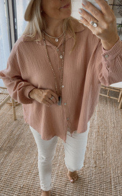 MARIANNE COTTON SHIRT OLD ROSE