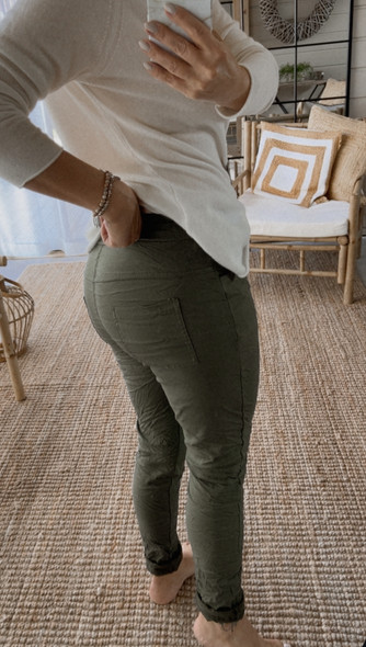 BUTTON JOGGERIT KHAKI