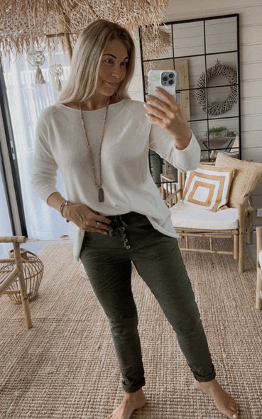 BUTTON JOGGERIT KHAKI