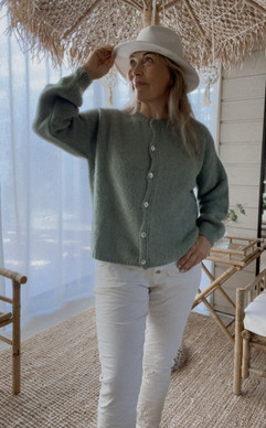 HATTIE ALPACA CARDICAN GREEN