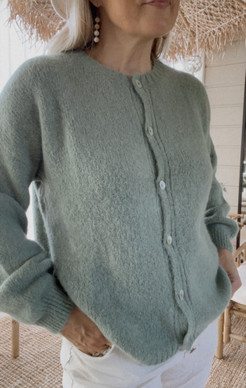 HATTIE ALPACA CARDICAN GREEN