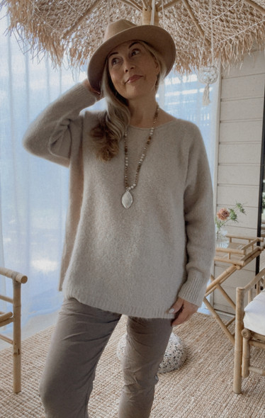 LINETTE ALPAKKANEULE BEIGE