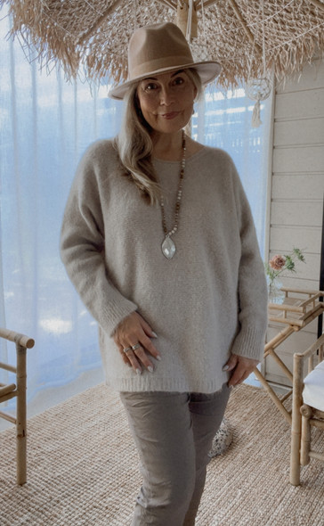 LINETTE ALPAKKANEULE BEIGE